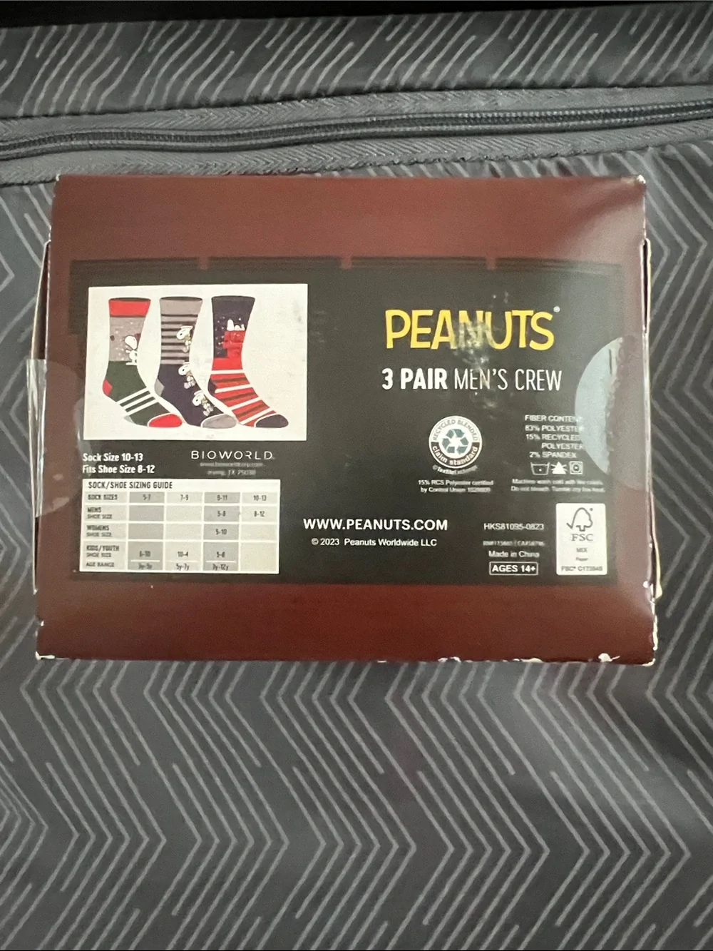 Peanuts Brown Box with Blue Holiday TV Graphic