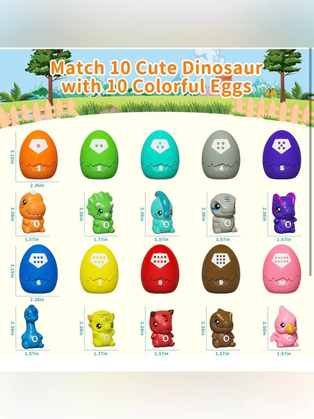 Dinosaur Egg Toys for Toddlers 1-3 Years Dino Finger Puppets Matching Montessori