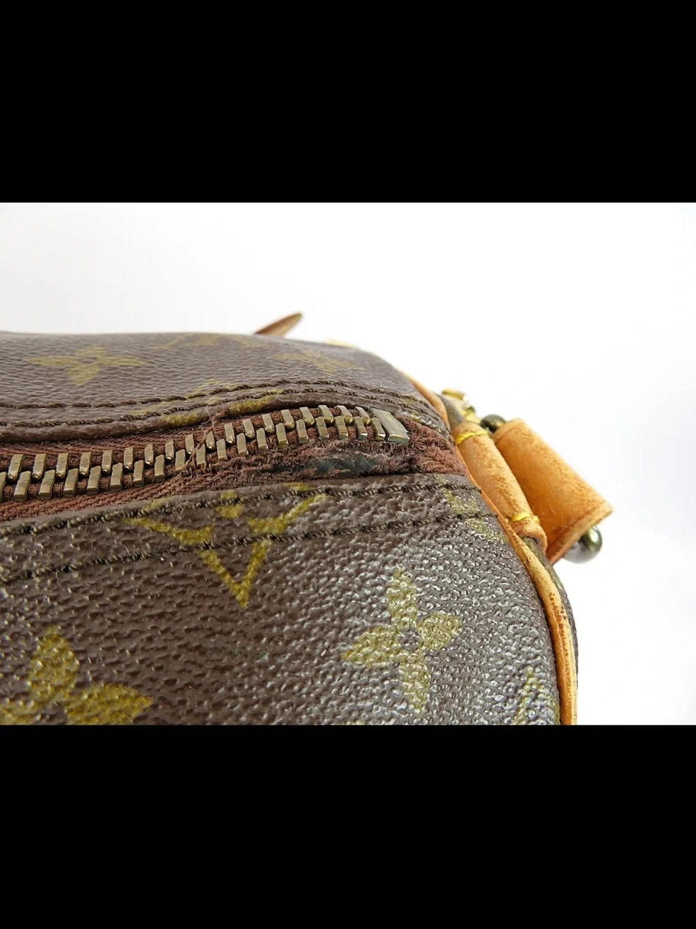 Louis Vuitton Brown Monogram Duffel with Tan Leather Trim