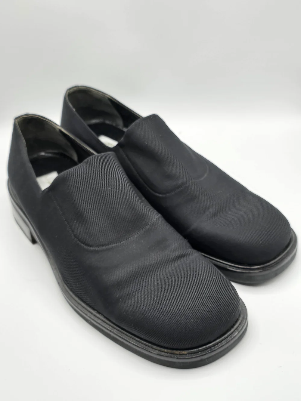 Mezlan Valparaiso Black Ribbed Fabric Formal Slip-On Loafers Size 11
