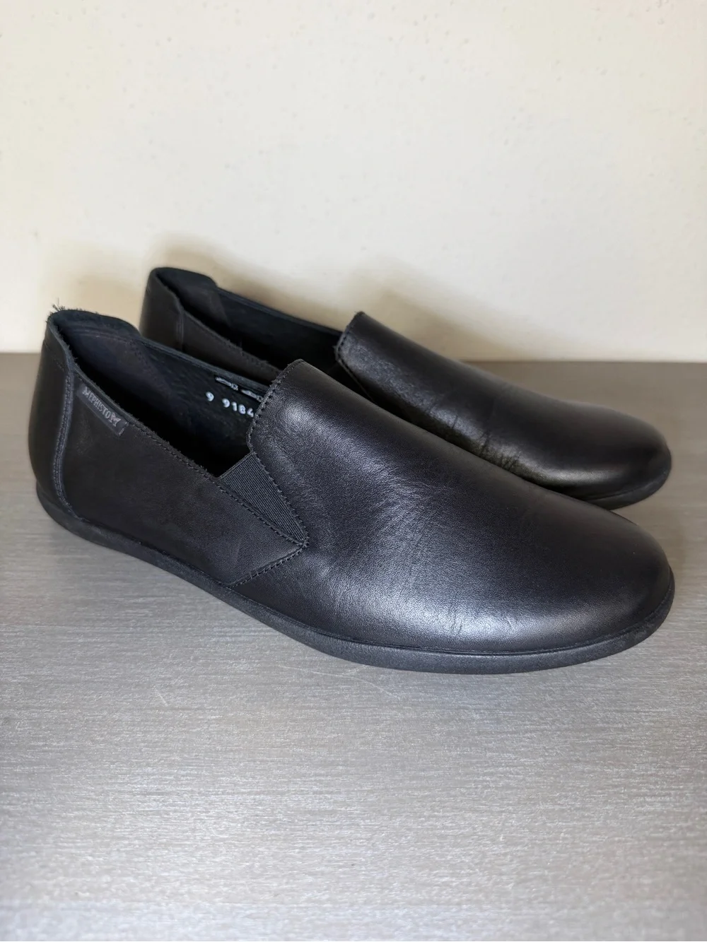 Mephisto Shoes Womens 7.5 Air Jet Slip On Flats Leather Classic Comfort Office