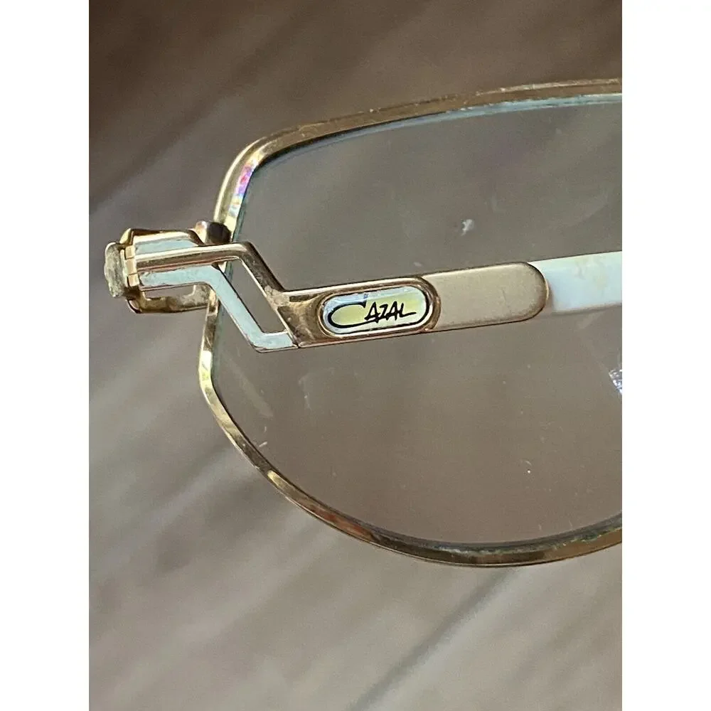 Vintage Cazal Eyeglasses Frames Gold & White Rare