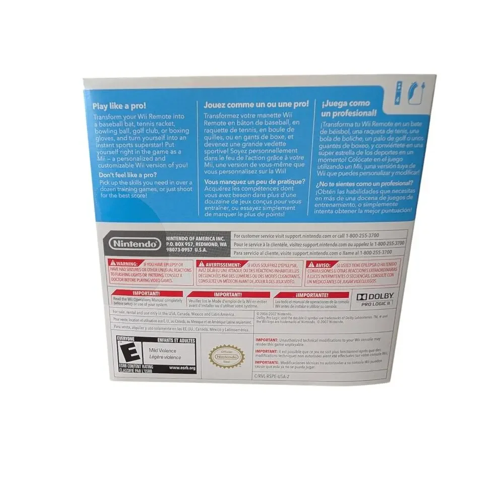 Nintendo Wii Sports Wii Sports Resort Game Bundle New Factory Sealed Sleeve Lot