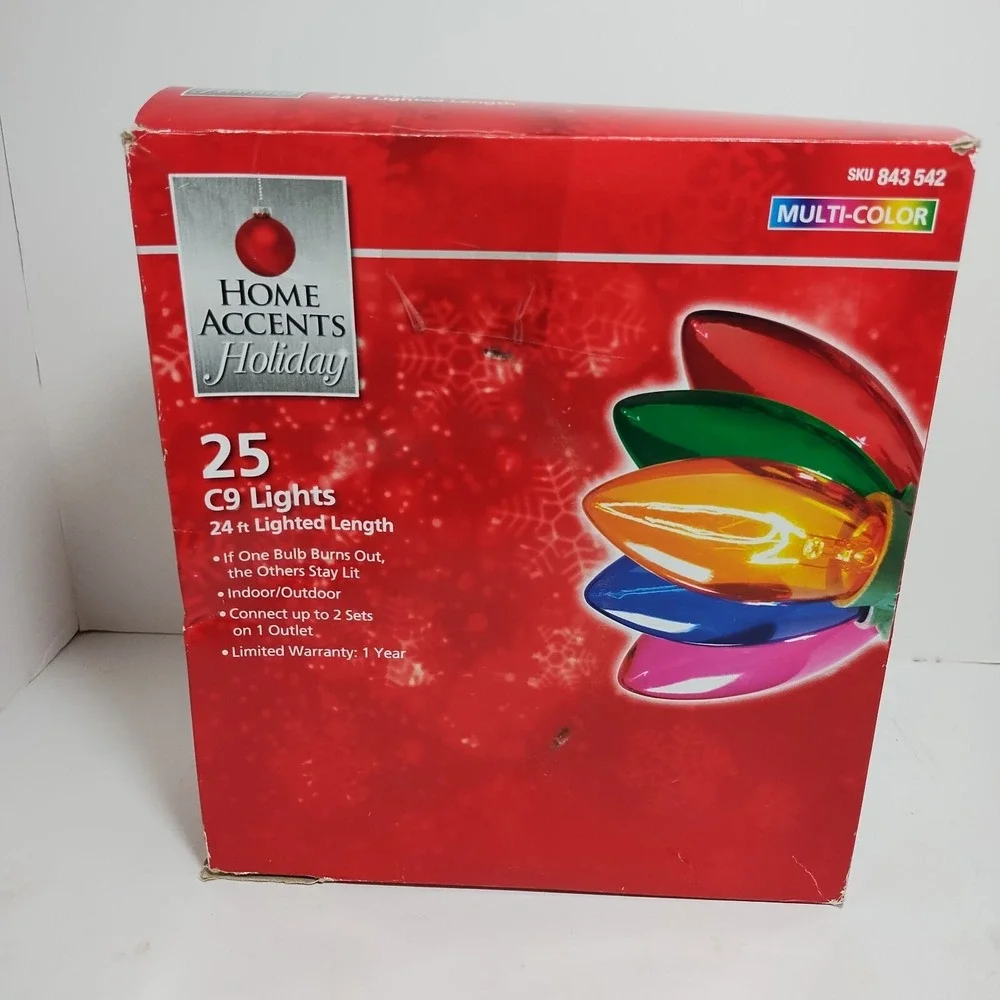 Home‎ Accents Holiday T25 C9 Multicolor 24 Ft Lighted Length Indoor Outdoor