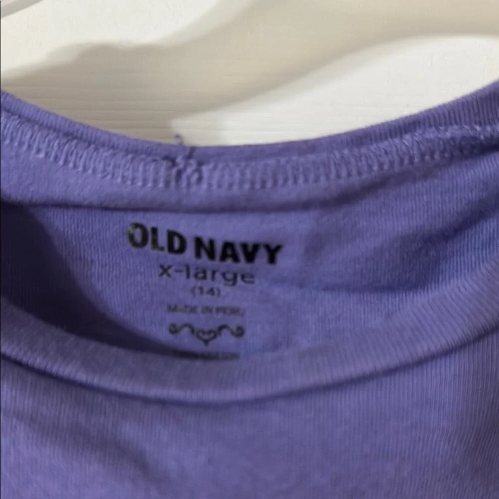 Old Navy Purple Short Sleeve Tee Soccer Graphic Girls Size 16