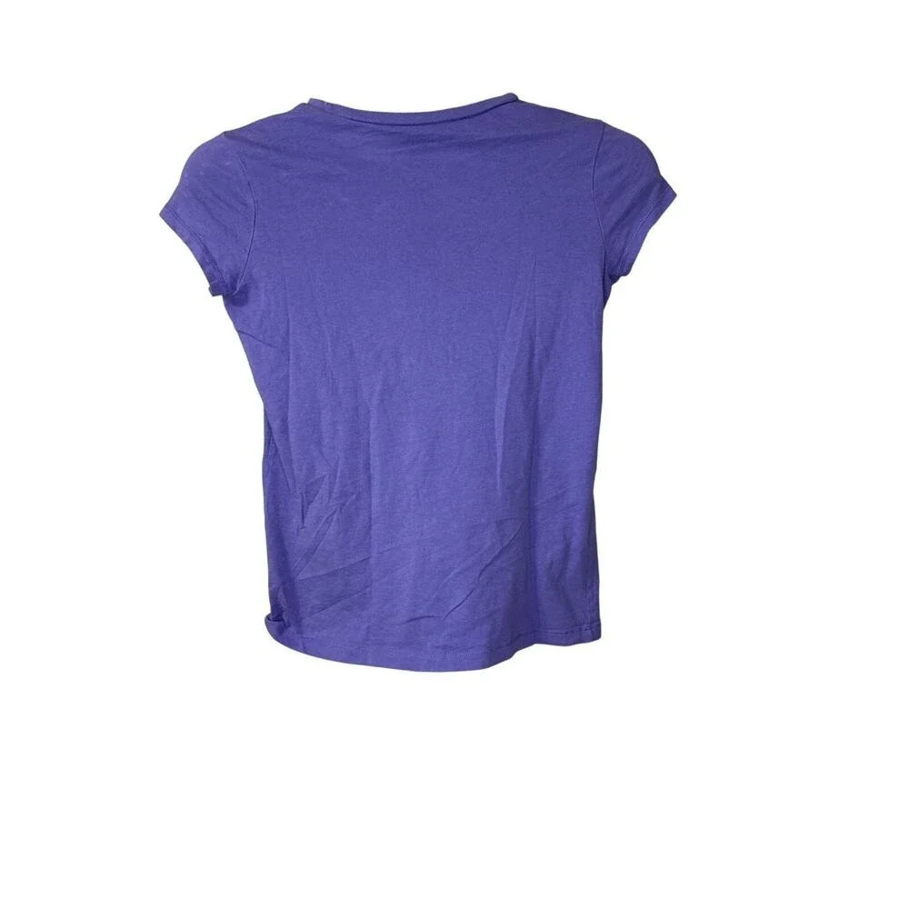 Old Navy Purple Short Sleeve Tee Soccer Graphic Girls Size 16