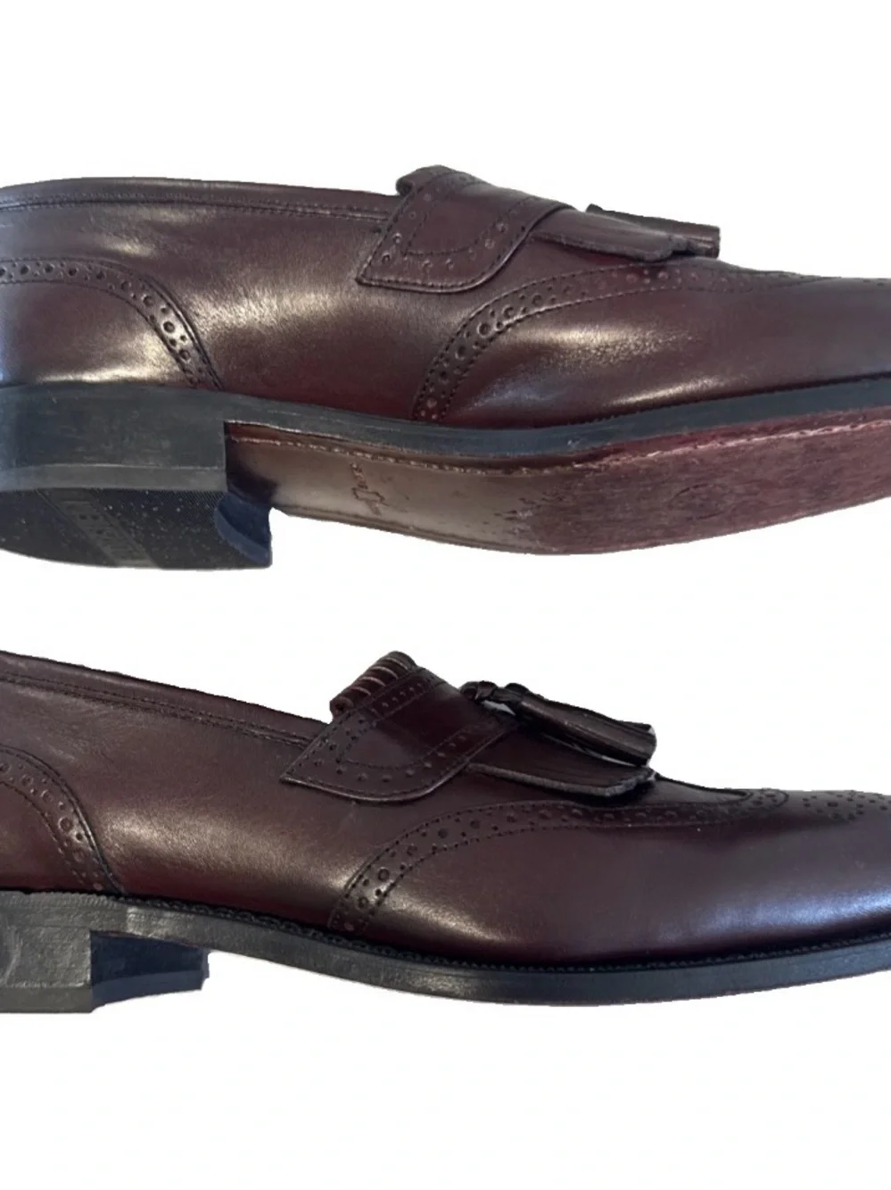 Florsheim Men’s Tassel Kiltie Slip-on Wing Tip Loafers - Burgundy Sz 9