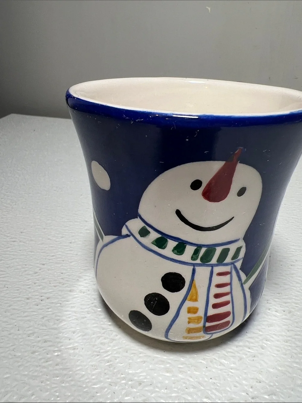 Vintage Gibson Snowtime Snowman Mug with sticker on the bottom