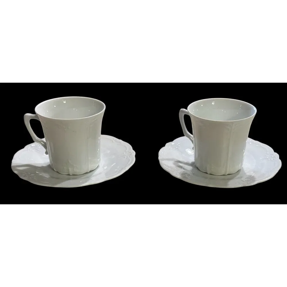 Hutschenreuther Germany Baronesse White Coffee Cup & Saucer MINT Never Used
