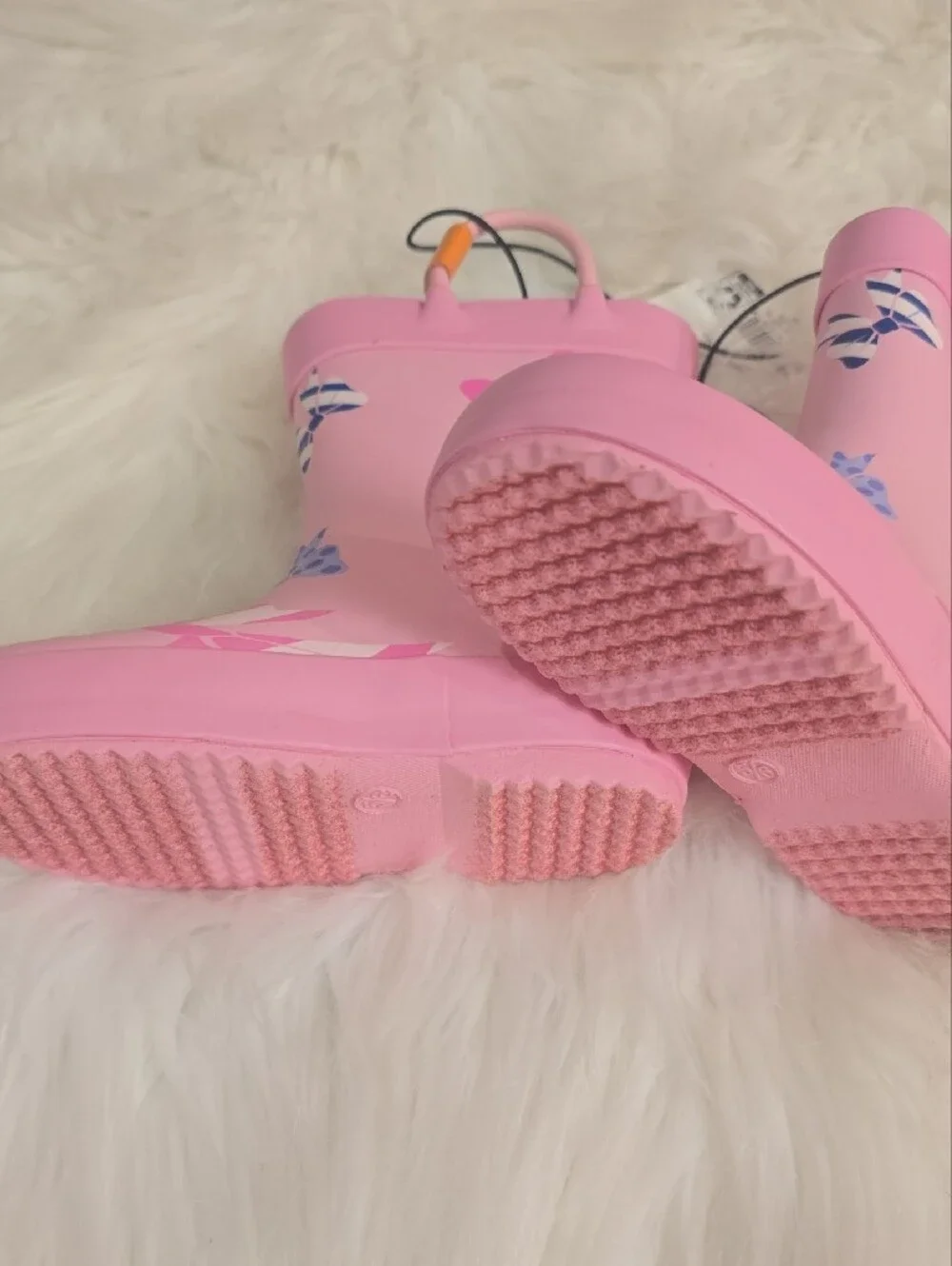 Kids' Pink Bow & Butterfly Waterproof Rain Boots