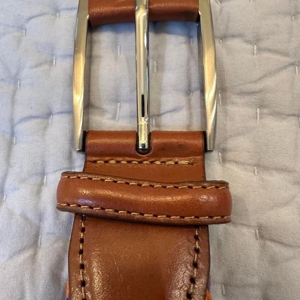 Men Medium Peter Millar Orange/Purple Braided Woven Belt