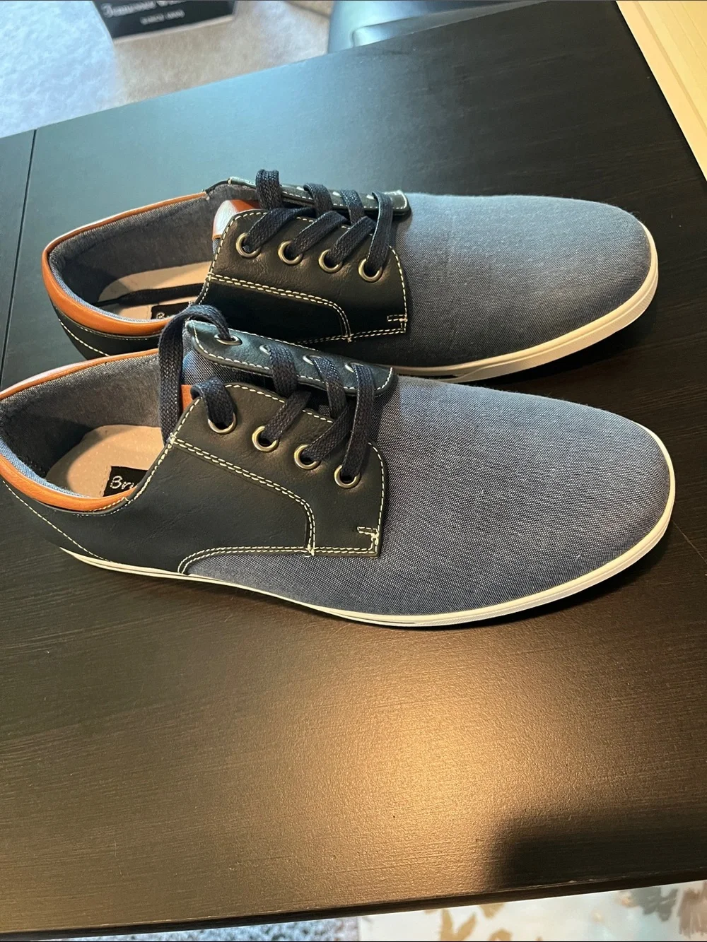 Navy Canvas & Trim Casual Dress Shoes