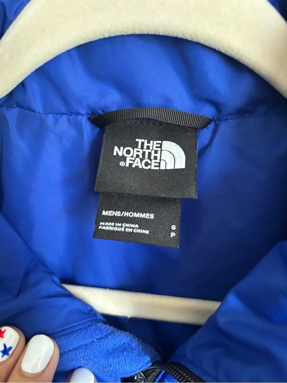 Men’s The North Face Royal Blue Puffer Jacket with Black Logo small