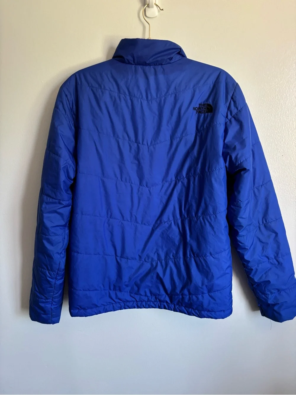 Men’s The North Face Royal Blue Puffer Jacket with Black Logo small