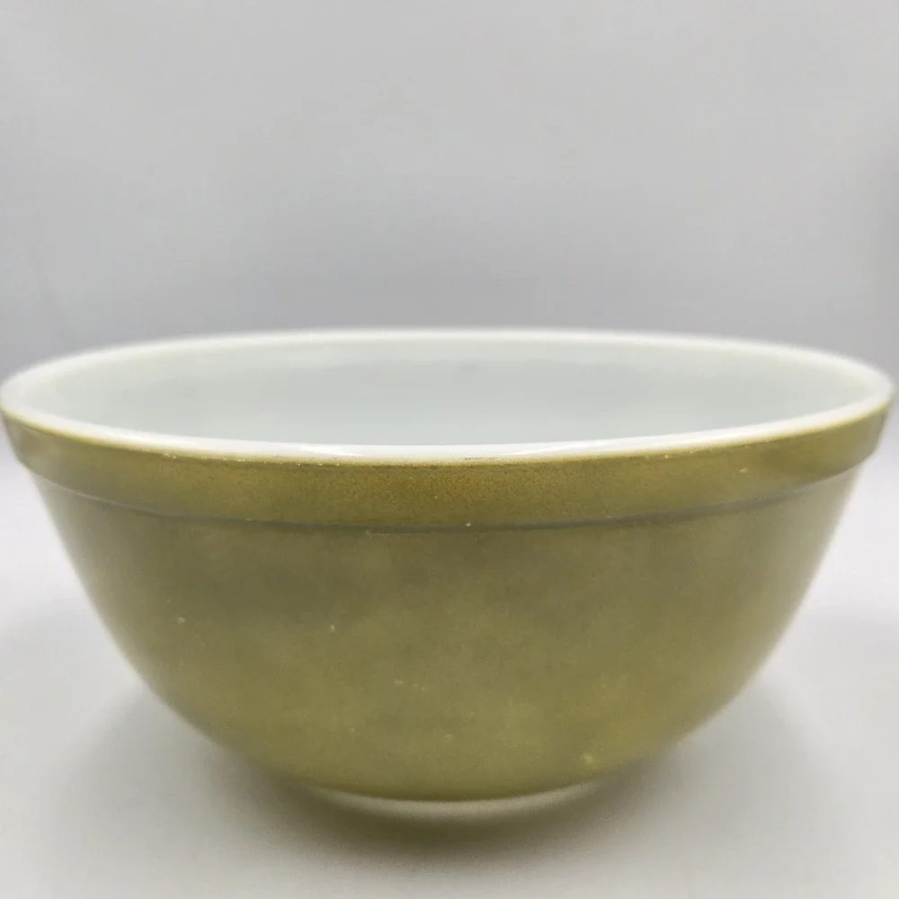 Vintage Pyrex 2 1/2 qt 403 Verde Avocado Green Nesting Bowl 9