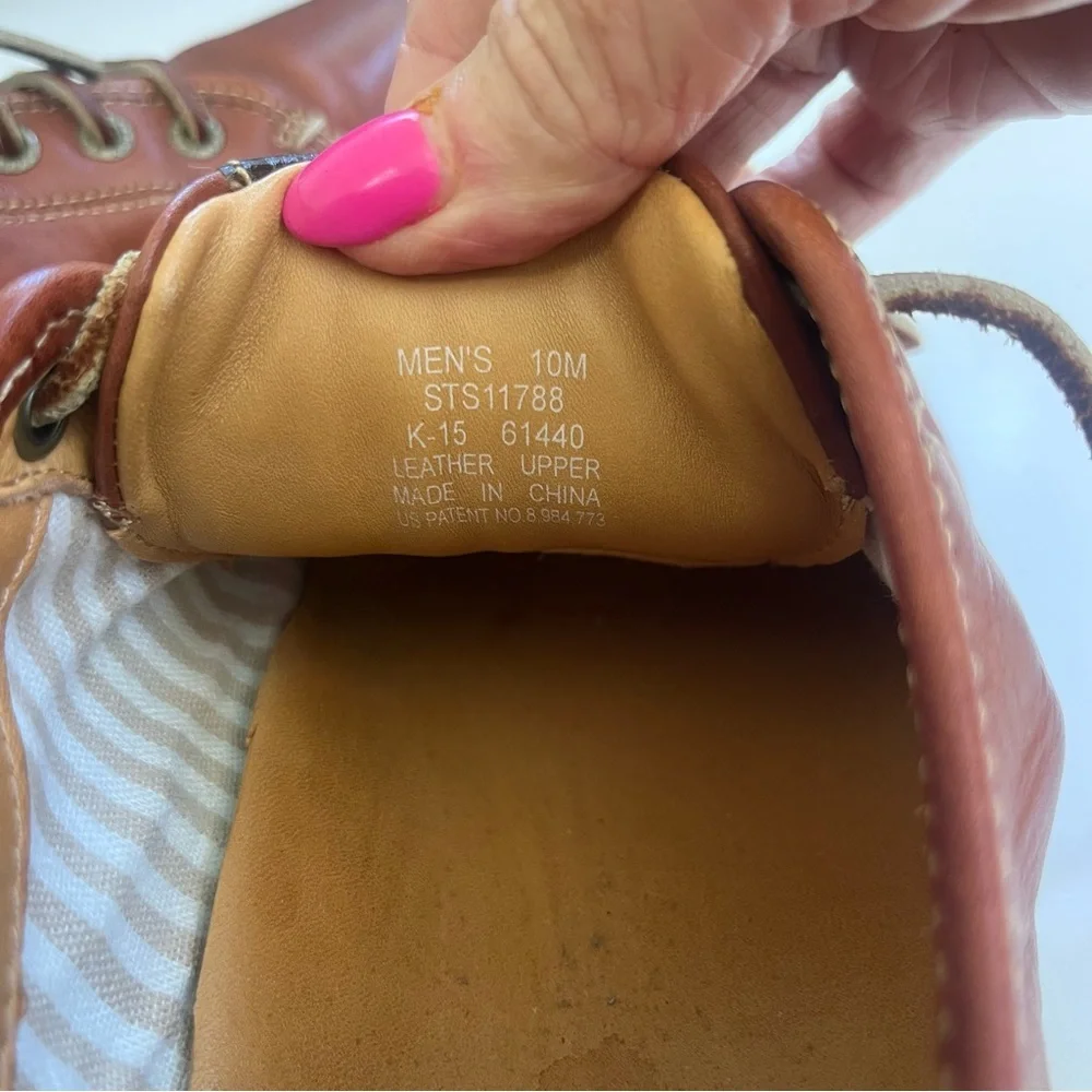 Sperry GOLD CUP 6 eye Sneaker Rich cognac Brown Leather CVO lace up Wave Siping