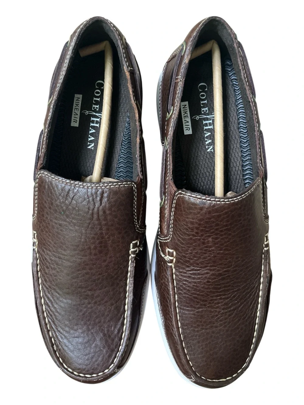 Cole Haan Air Sail Venetian II Loafers Chestnut Tumbled Leather Size 9 NIB Nike
