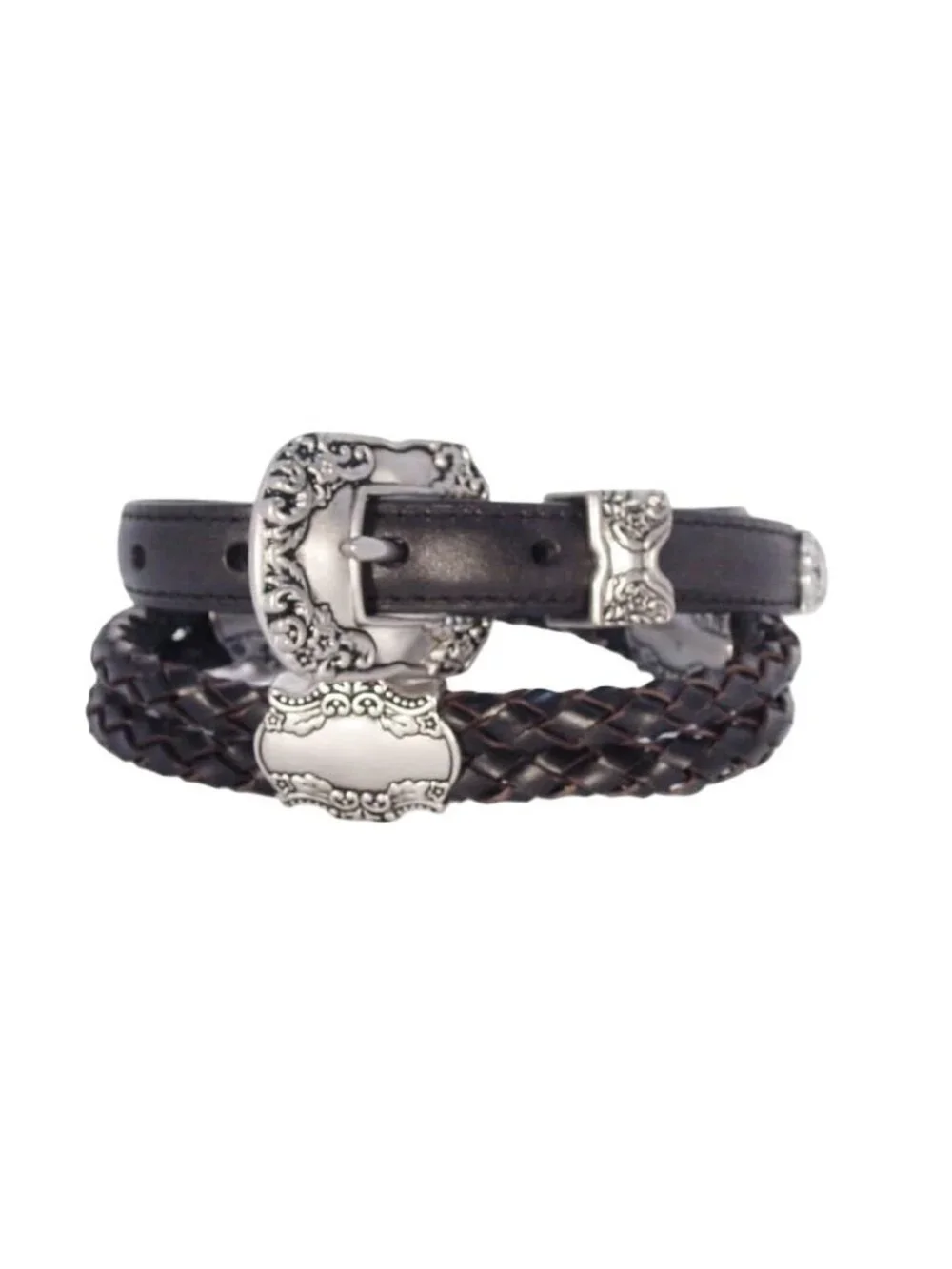 URBAN OUTFITTERS Braided Leather Western Concho Belt Size S