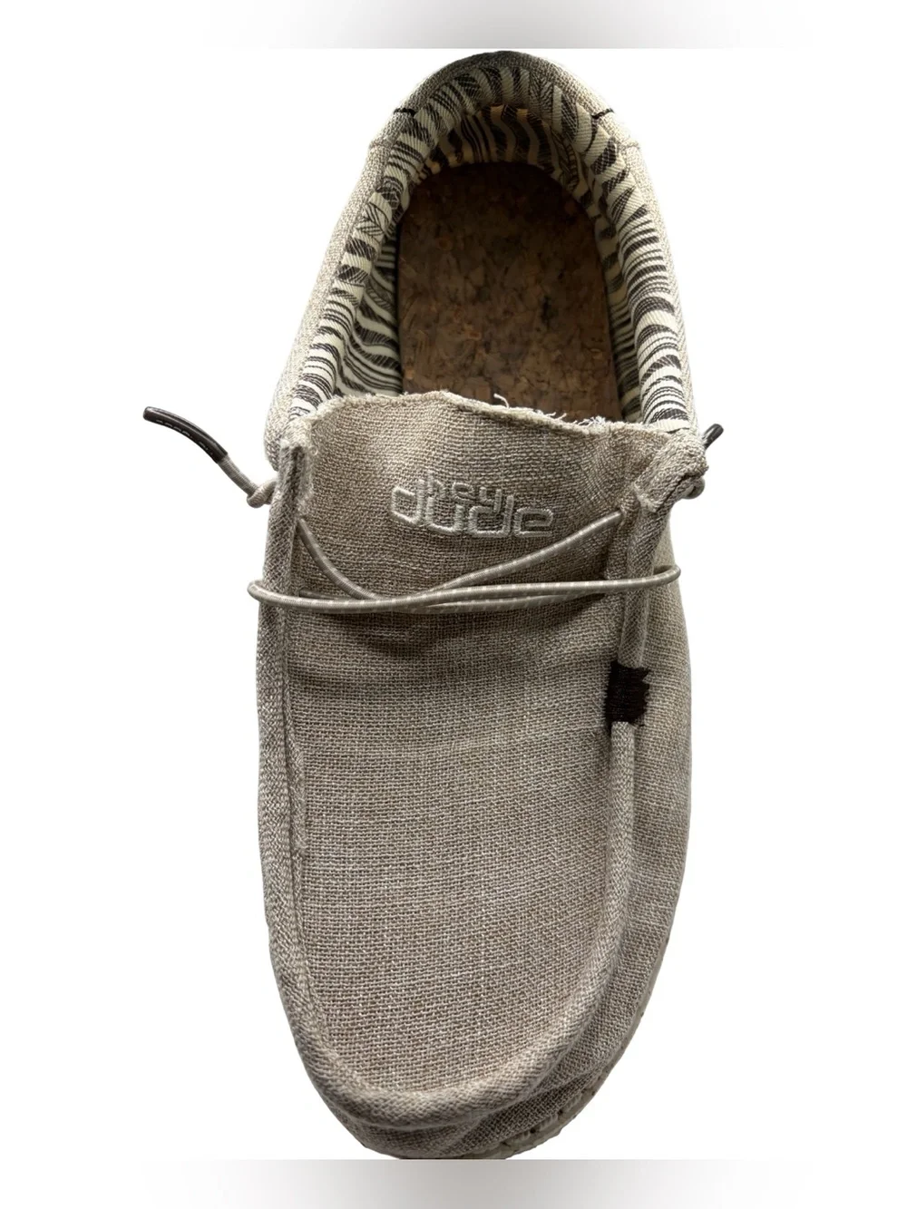 Hey Dude Wally Linen Slip-On Shoes in Beige Mens 7