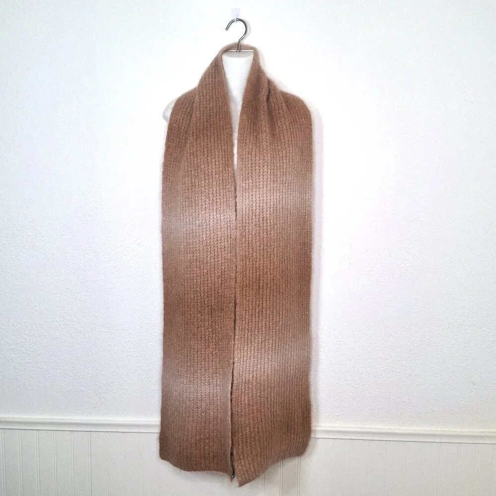 Banana Republic Alpaca Scarf 89 X 11.5 Chunky Oversized Ombre Neutral Minimalist