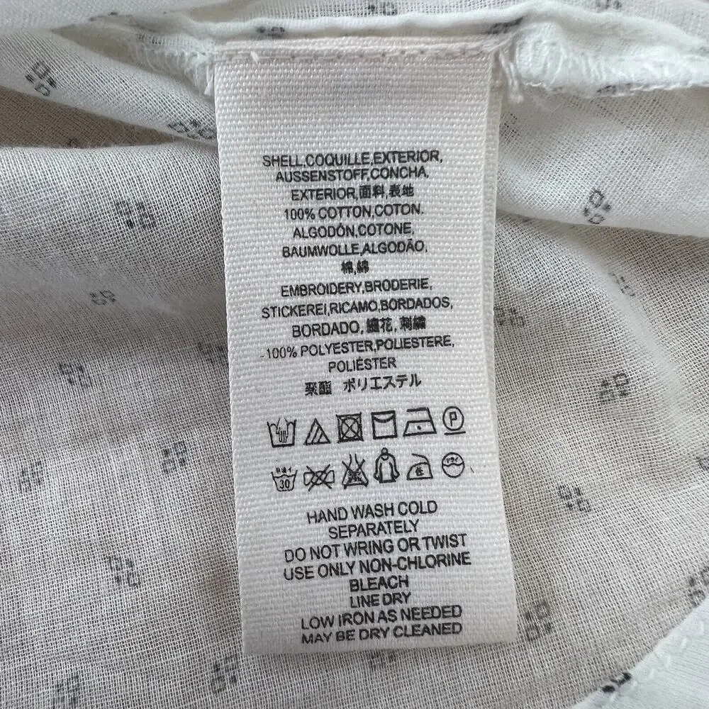 Free People Everything I Know Cotton‎ Peasant Blouse Embroidered Cutouts Medium