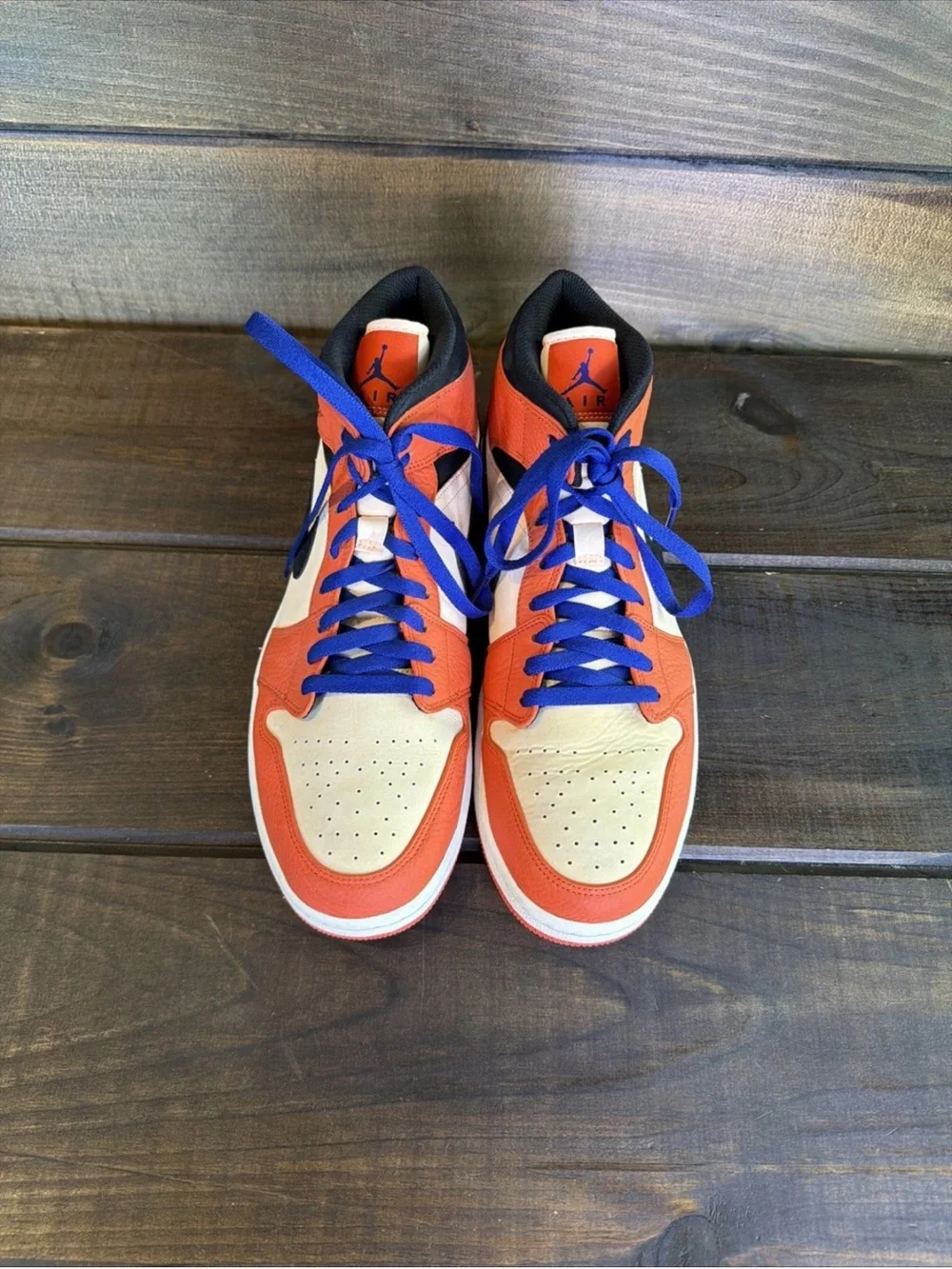 Nike Air Jordan 1 Mid SE ‘Team Orange’ Sneakers Basketball Shoes Men Size 12