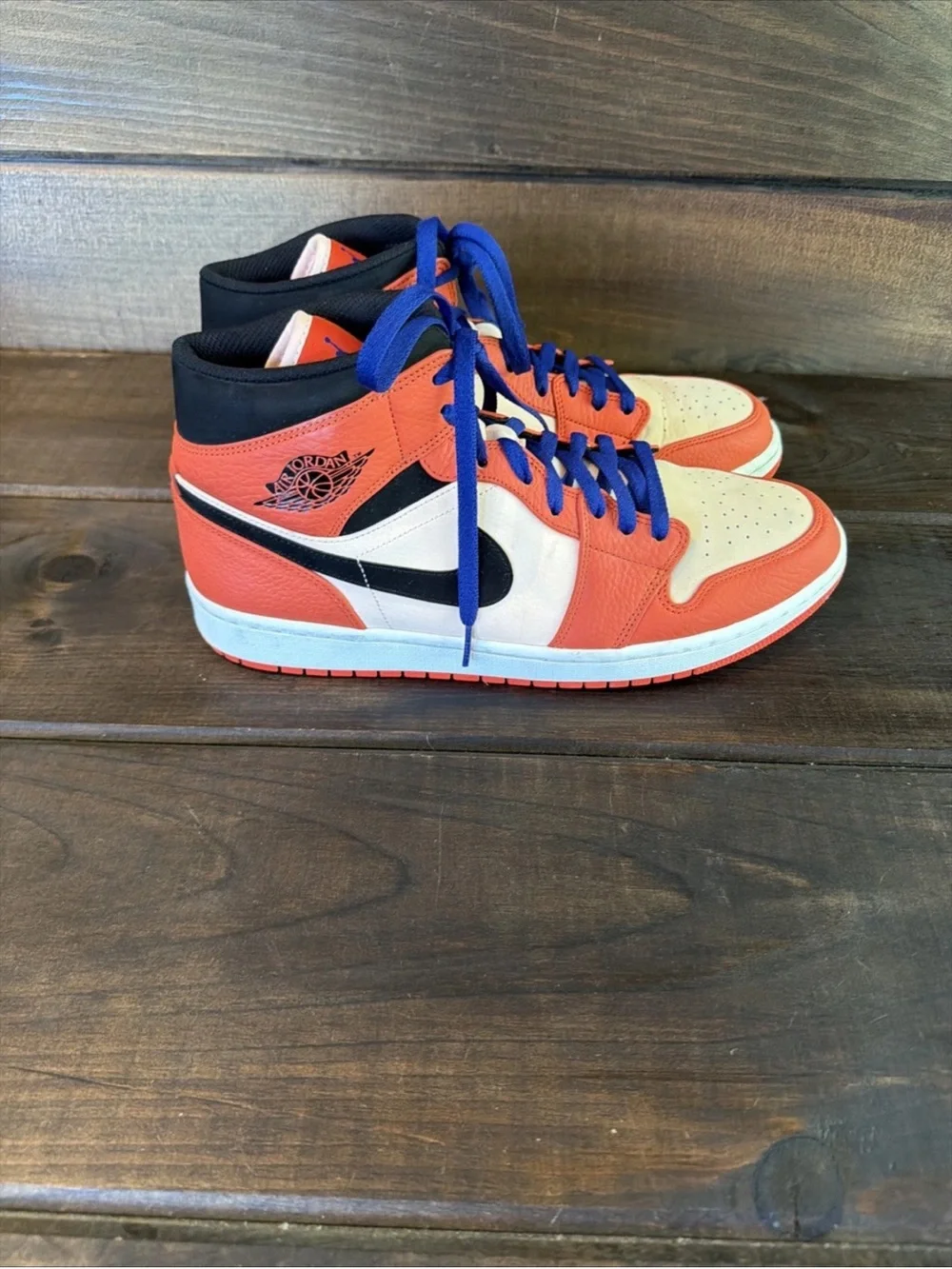 Nike Air Jordan 1 Mid SE ‘Team Orange’ Sneakers Basketball Shoes Men Size 12