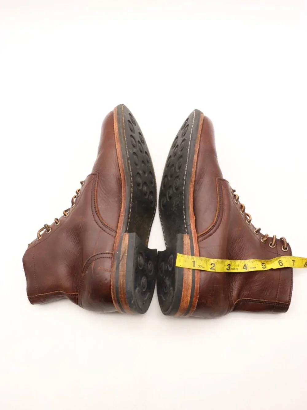 Oak Street Bootmakers Men's Size 8.5 Brown Trench Leather Boots Handcrafted iUSA
