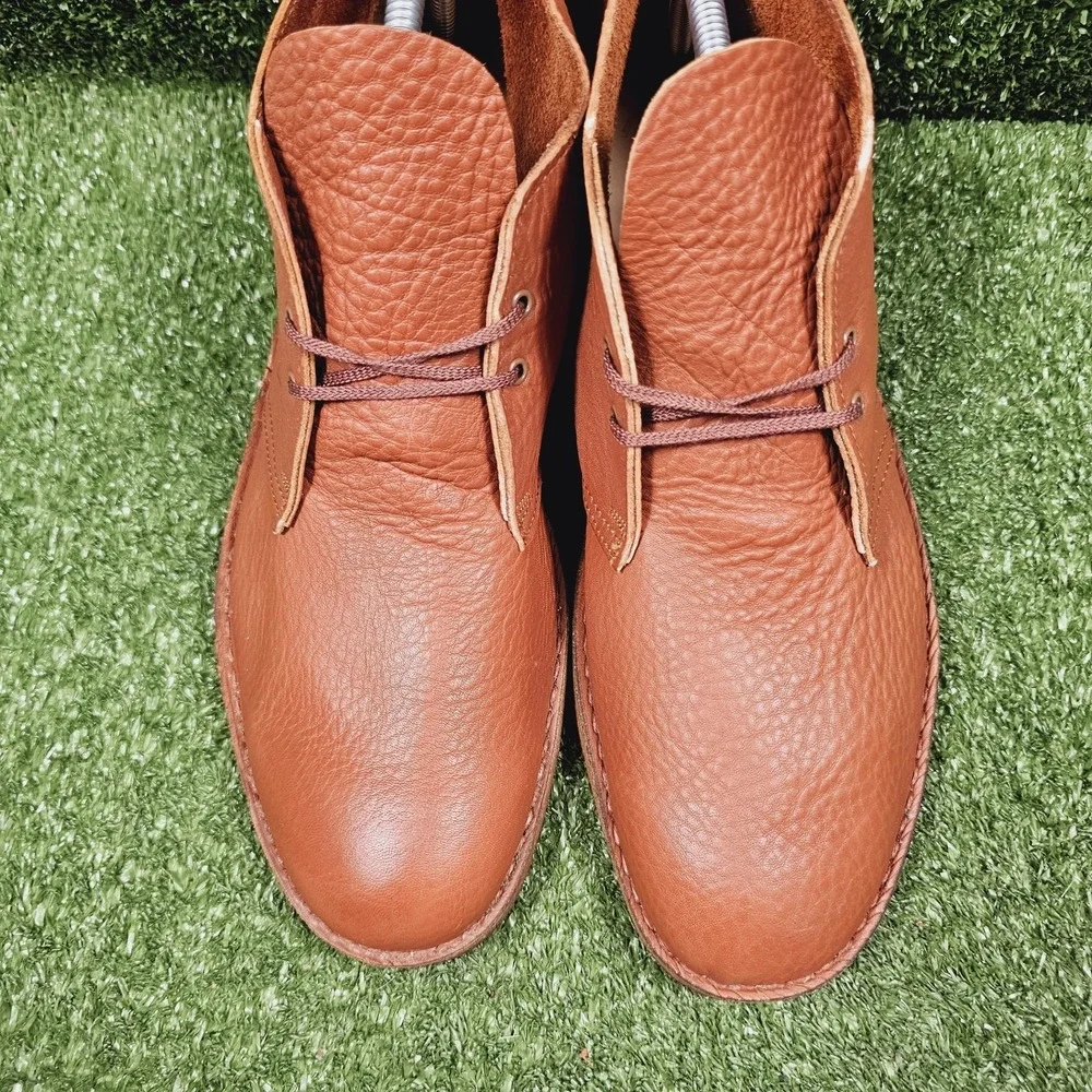 Clarks Originals Desert Boot Burnt Orange Leather Ankle Boots England Mens US 13