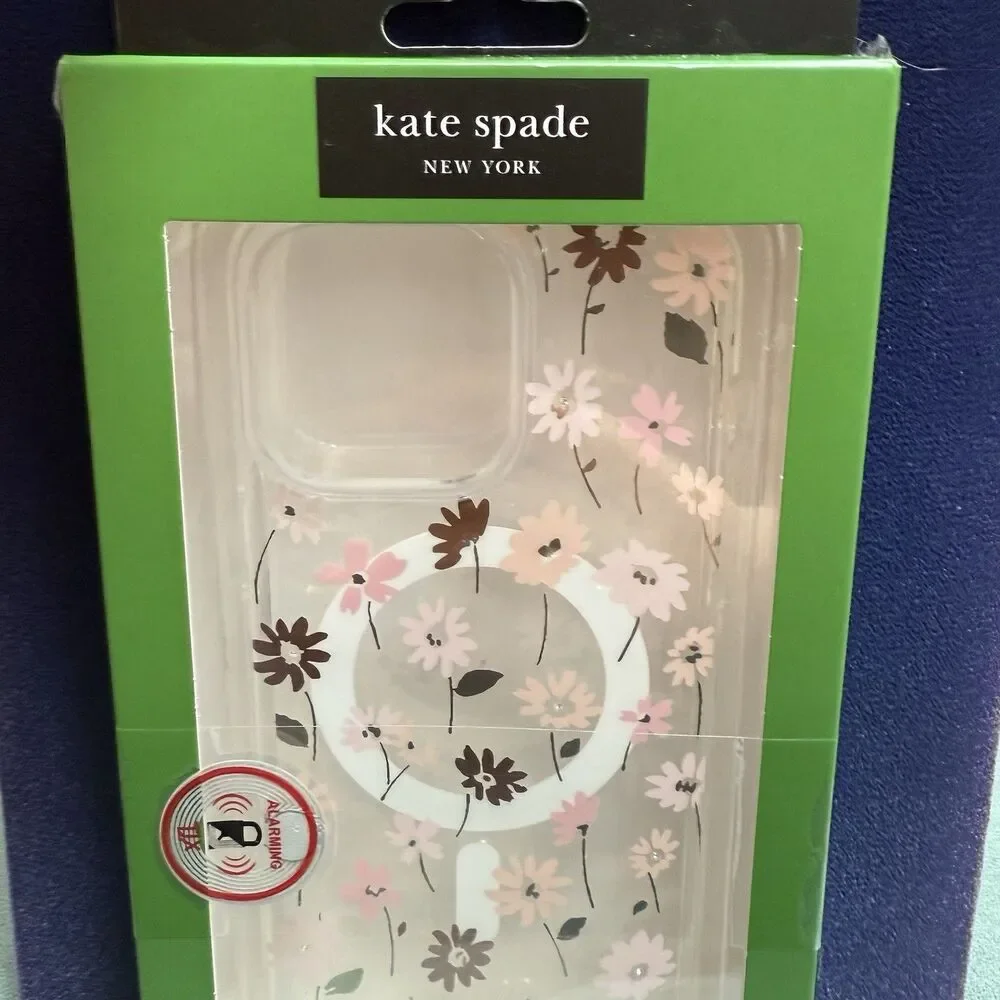 Kate Spade iPhone 15 Pro Max Cell Phone Case Clear w/ Gems Floral Flower New NIB