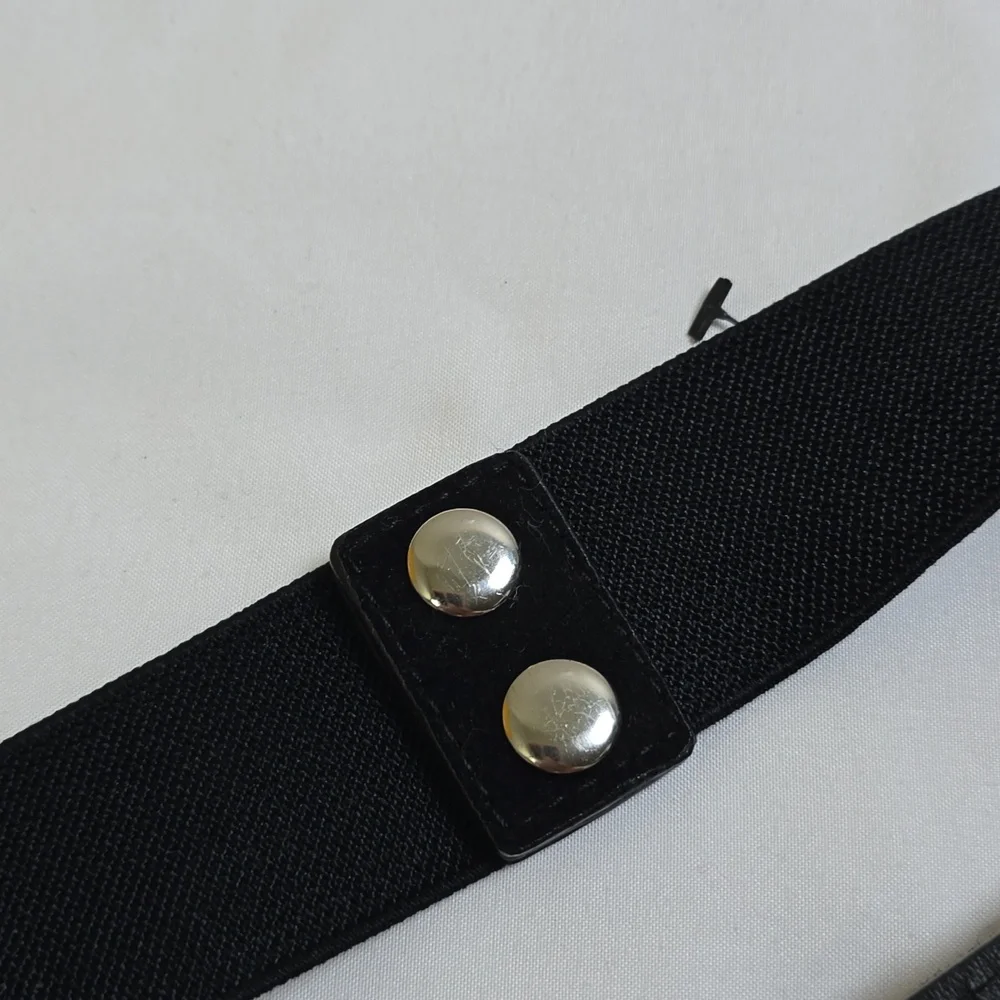 torrid Black Embellished Stretch Waist Belt with Clear Crystal Accents