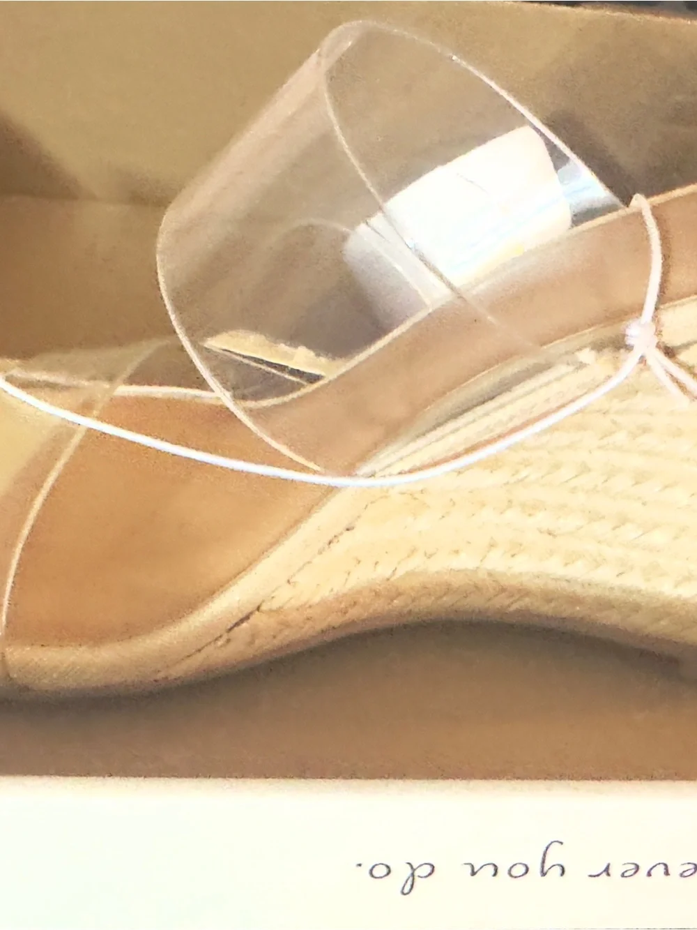a new day Metallic Gold Espadrille Wedge Sandals with Clear Straps