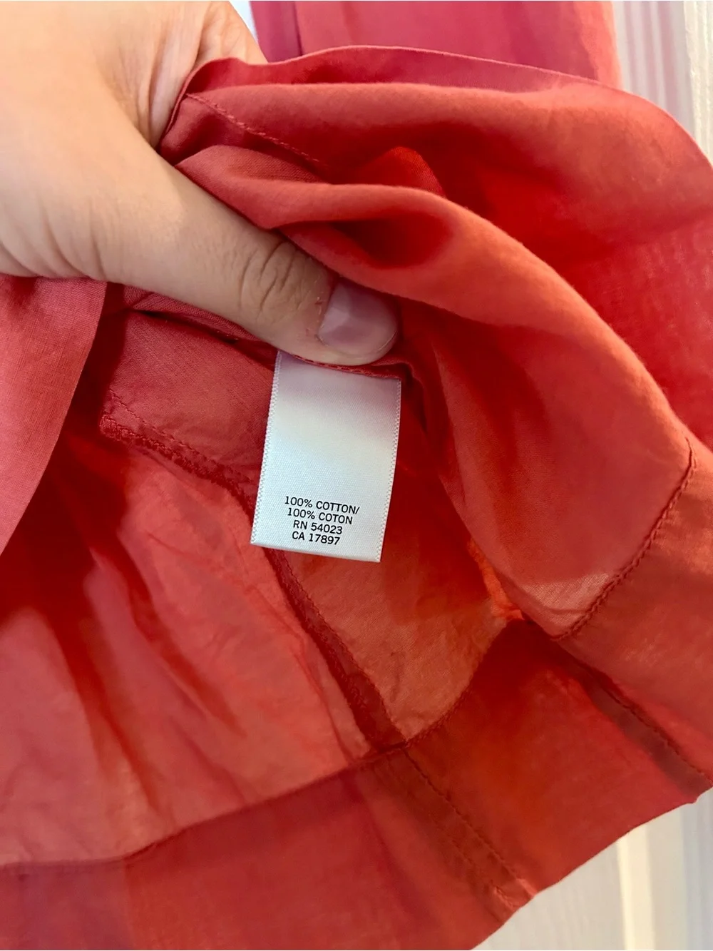 Banana Republic Crimson Pintuck Mandarin Collar Blouse, 100% Cotton