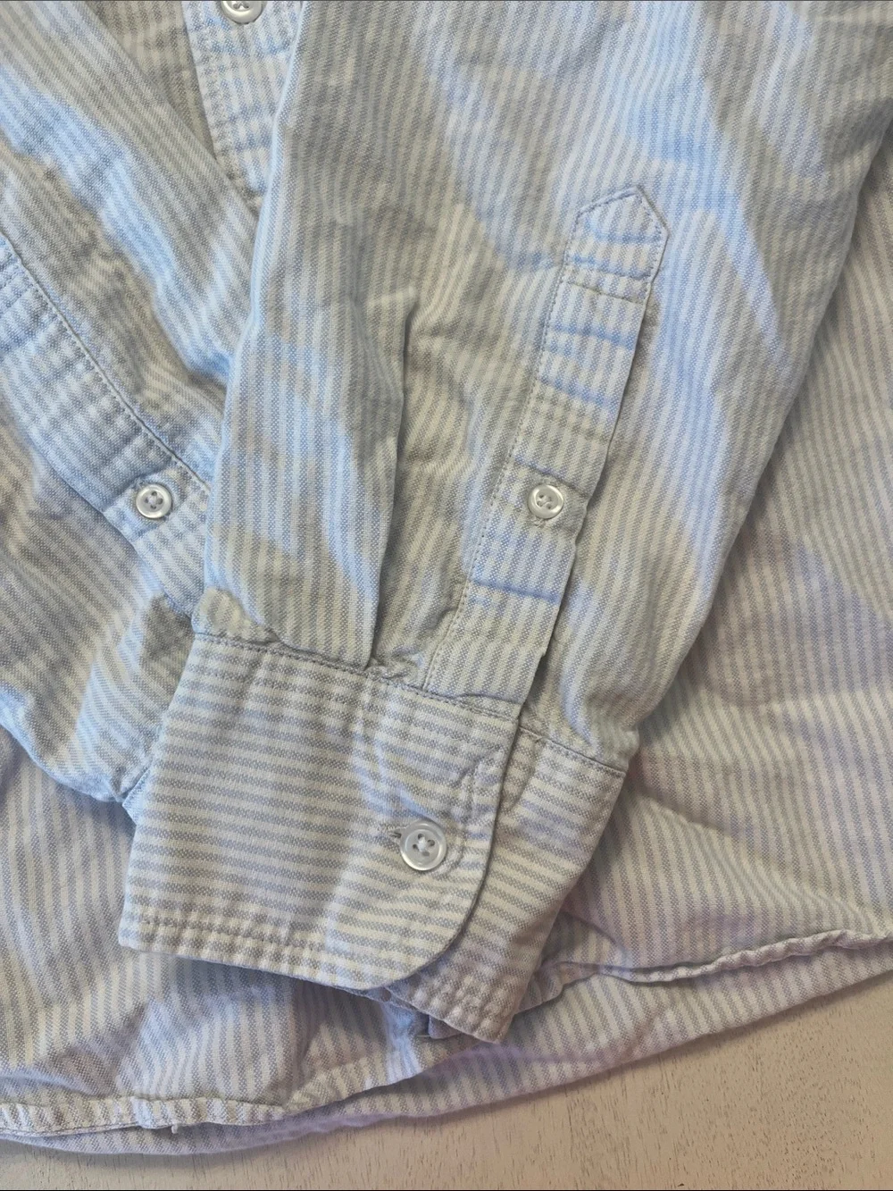 J. Crew Men’s Slim Flex Oxford Light Blue and White Striped Button-Down Shirt