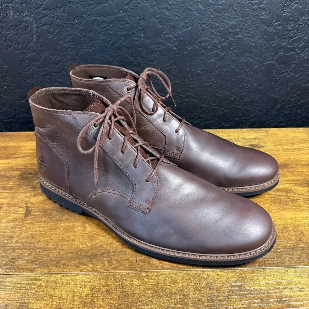 Timberland Lafayette Park A1QDX Brown Leather Chukka Boot Mens Size 13