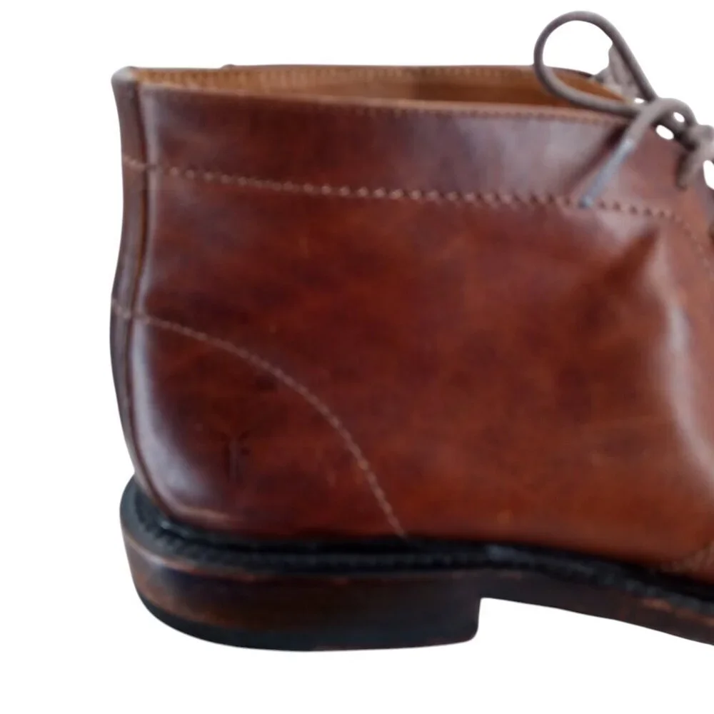 Frye Mens Paul Chukka Leather Brown Boots Shoes Size 8.5 Classic Work Distressed