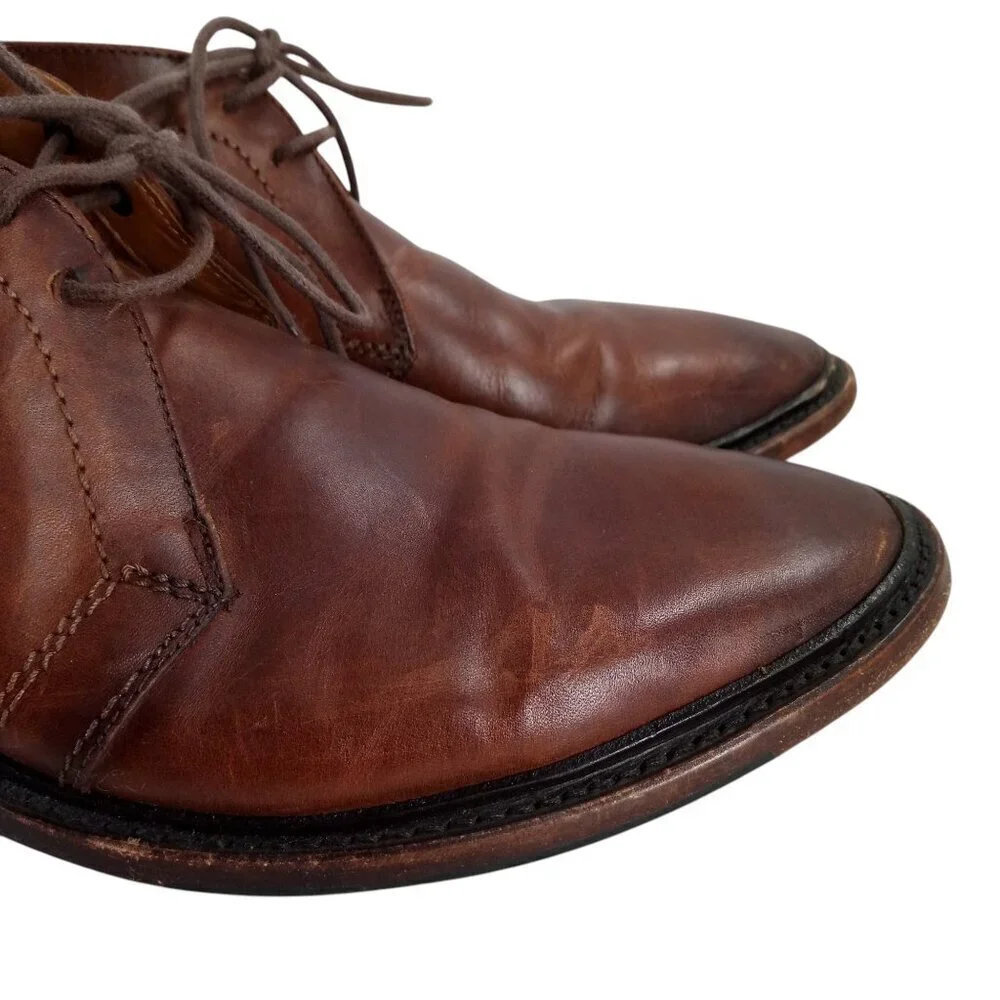 Frye Mens Paul Chukka Leather Brown Boots Shoes Size 8.5 Classic Work Distressed