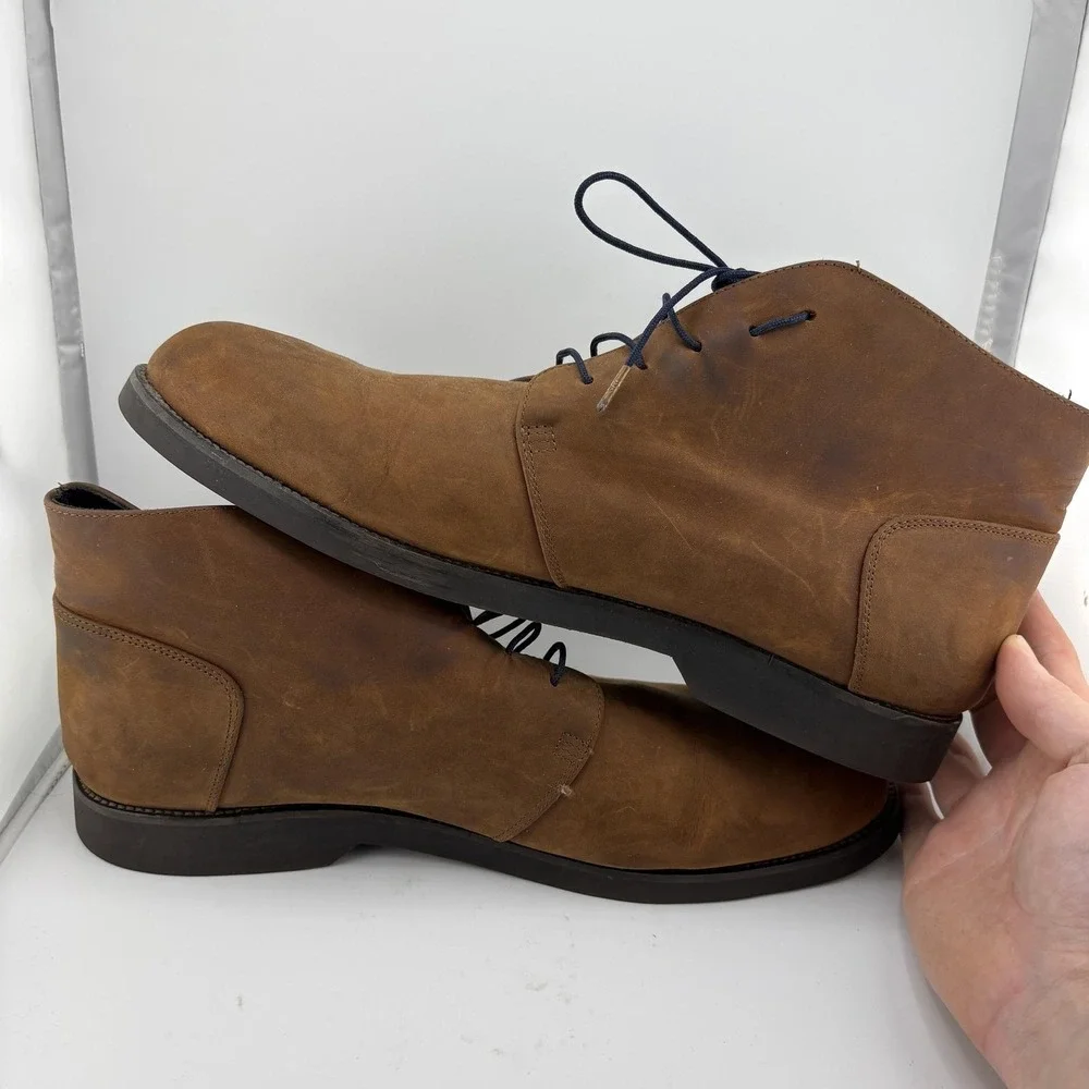 Nisolo Daytripper Chukka Boots Mens 12 Brown Leather Rubber Sole Handmade Peru