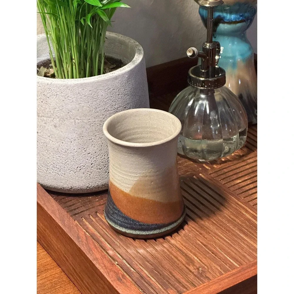 Artist Signed Studio Pottery Tumbler Handmade Ceramic Cup