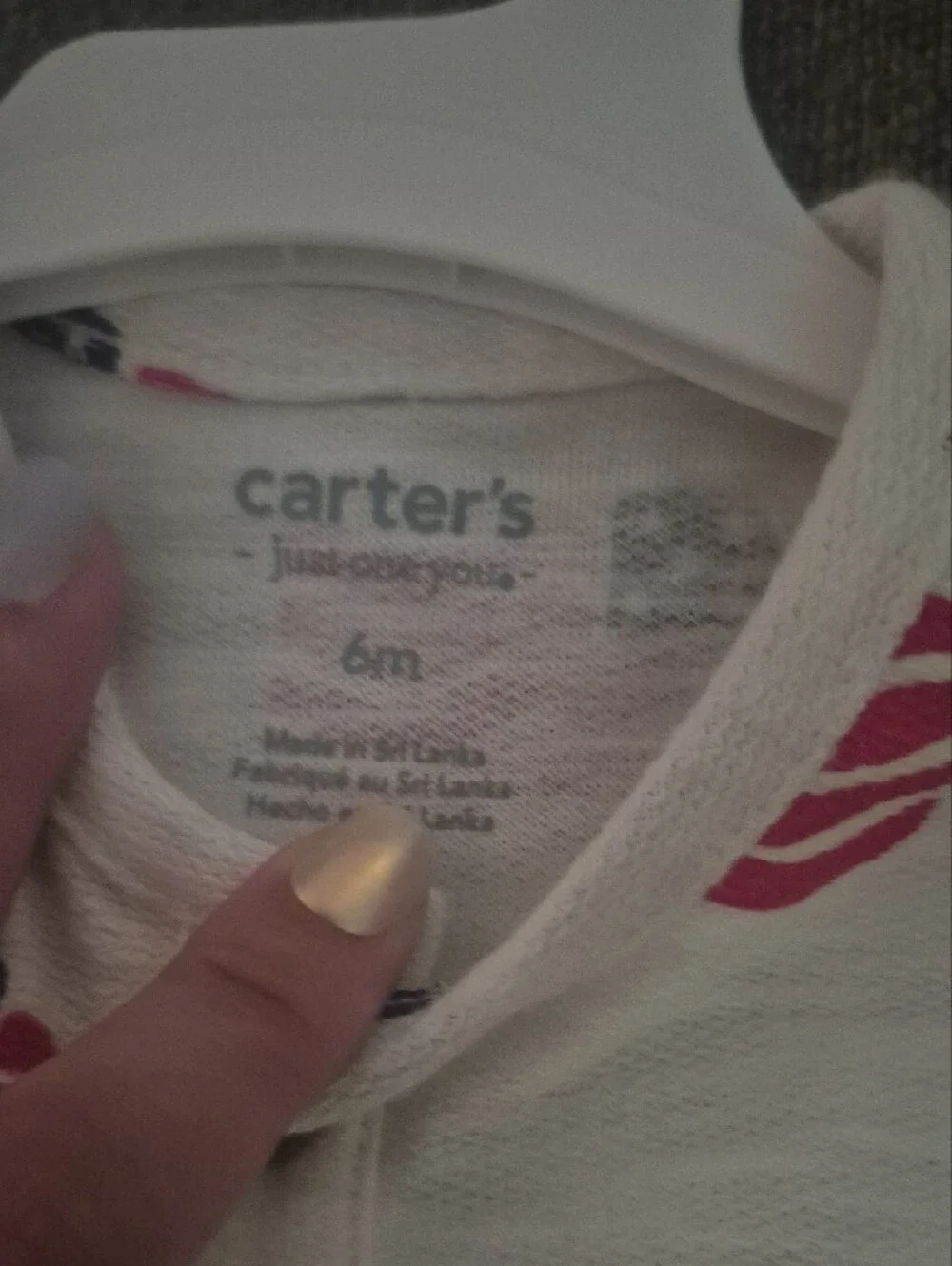 Carter's Cream Sleeveless Romper with Red & Navy Flag Motif