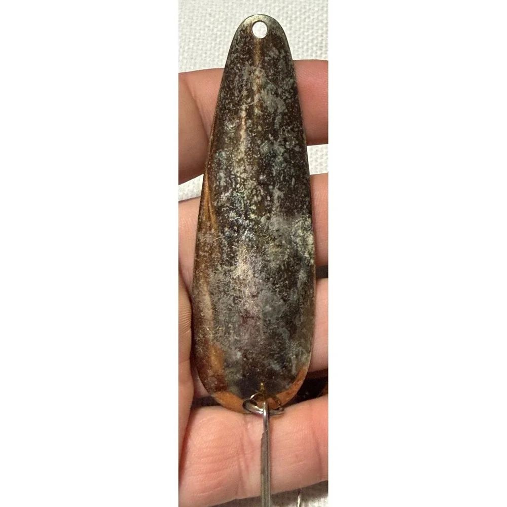 Vintage Nebco Flash Bait Johnson Silver Minnow Fishing Spoon Lure Lot 5pc Brass