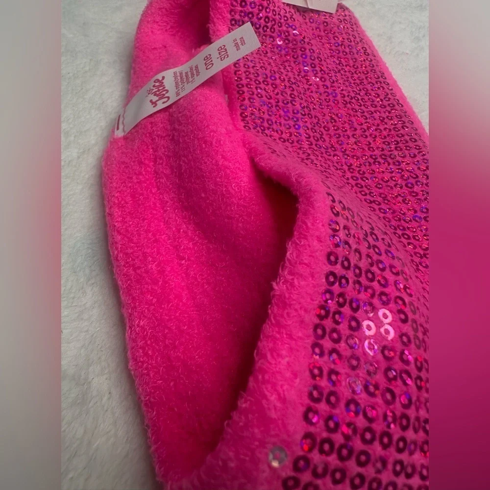 Justice Girls Cozy One Size Fit All Winter Headband Sequence Pink Super Soft
