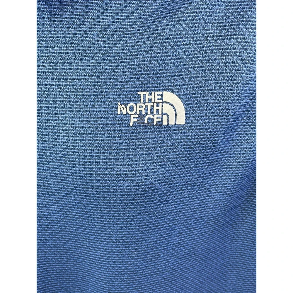 The North Face Polo Shirt Mens XL Blue Snap FlashDry Lightweight Hike Outdoors