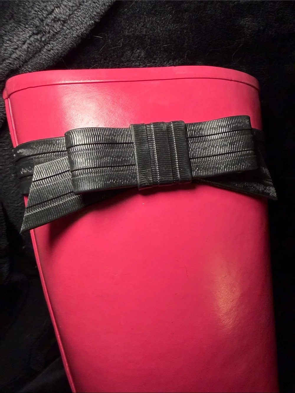 Kate Spade New York Hot Pink Bow Rain Boots Wellies Size 9
