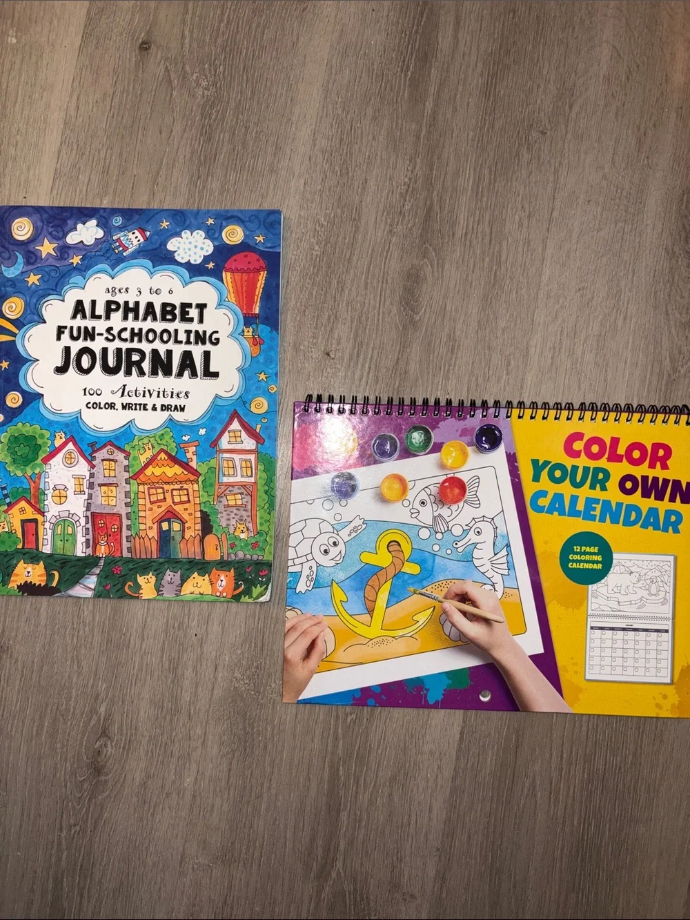 Alphabet Fun-Schooling Journal & Color Your Own Calendar - Blue/Yellow