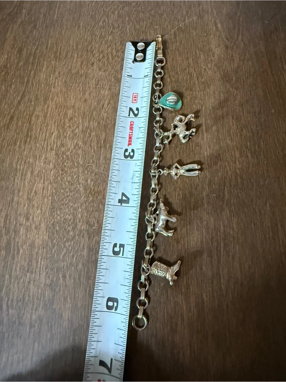 Child Sized Bracelet 6” Western Cowboy Horse Hat Charms Vintage