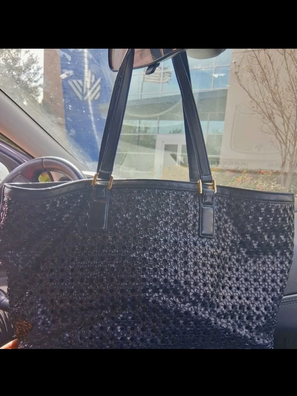 Tory Burch woven tone leather