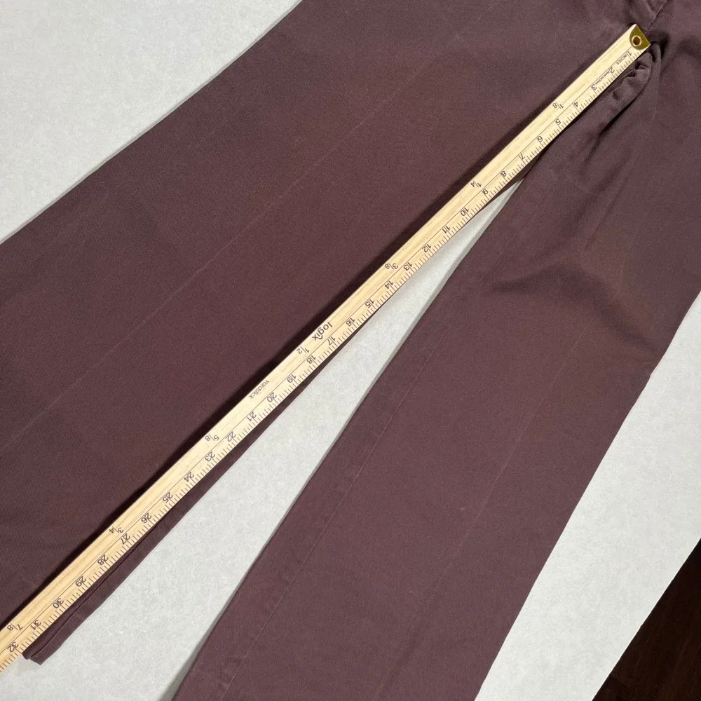 Tory Burch Wide Leg Pants Women 2 Brown Flare Cotton Blend Office Work Academia