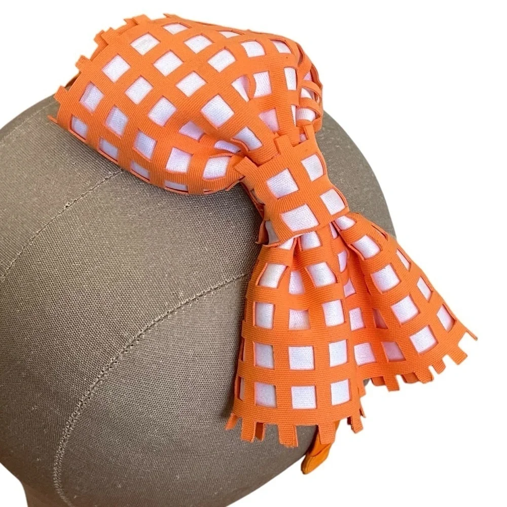 4/$25 Orange Gingham Bow Headband