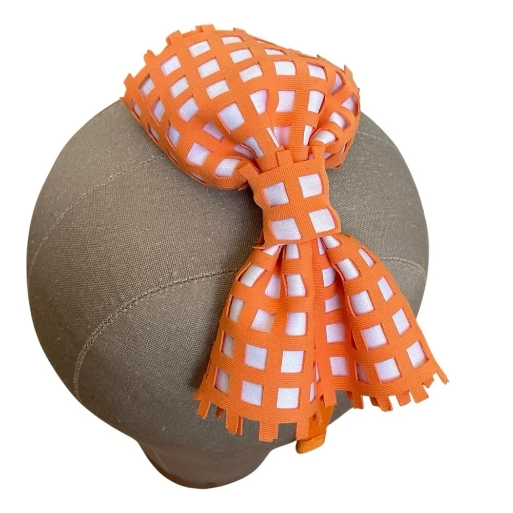 4/$25 Orange Gingham Bow Headband